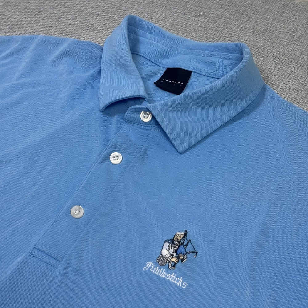 Dunning Fiddlesticks Golf Polo Shirt Mens XL Blue Cotton Short Sleeve Logo